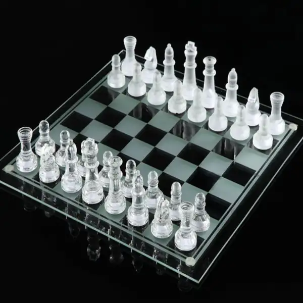 Juego de ajedrez de vidrio 35x35cm