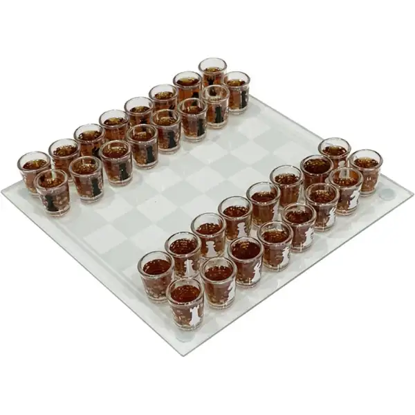 Ajedrez de vidrio de chupito