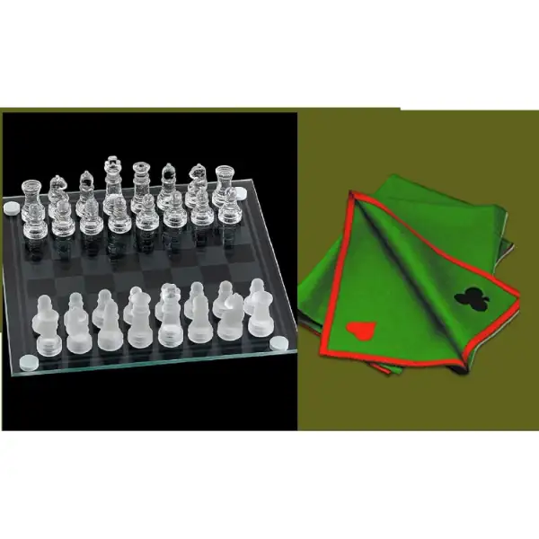 Ajedrez de cristal hecho a mano