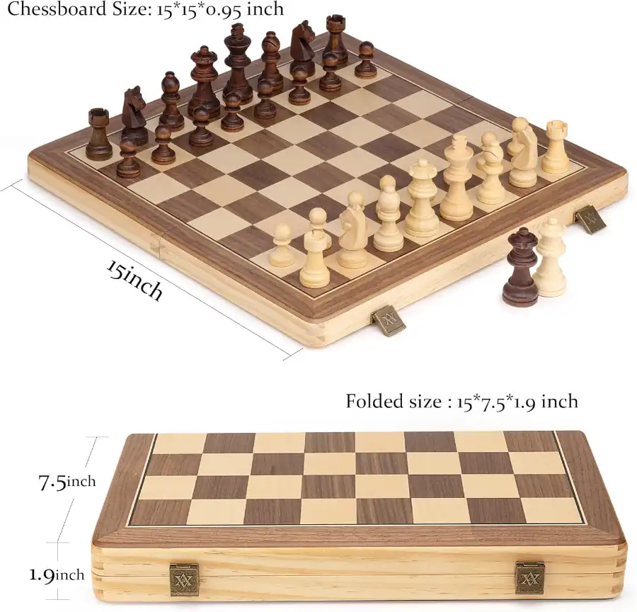 Medidas de un ajedrez de madera