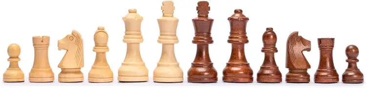 Piezas de ajedrez profesional alineadas